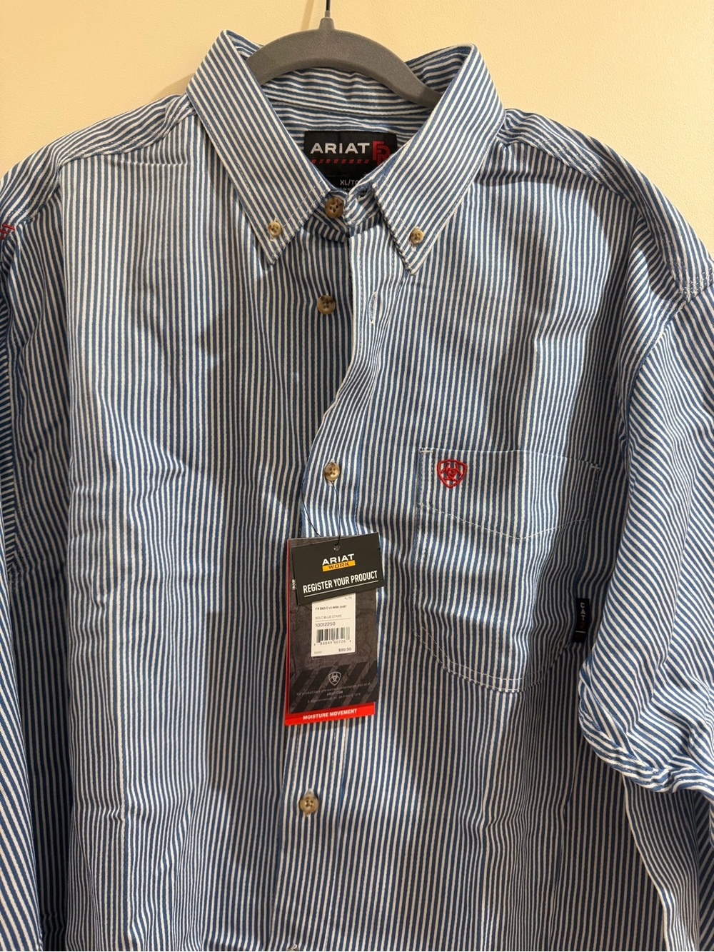 Ariat Men’s Navy & White Striped Button-Down Shirt